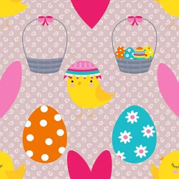 Seamless repeating pattern celebrating festive easter during spring イラスト素材