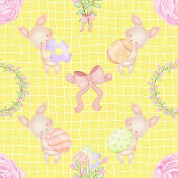 Seamless repeating pattern celebrating festive easter during spring Stock Illustration