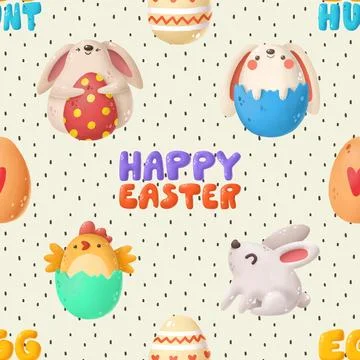 Seamless repeating pattern celebrating festive easter during spring Stock Illustration