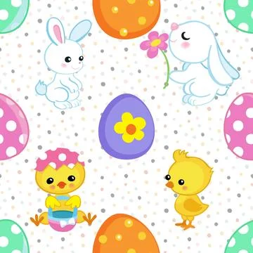 Seamless repeating pattern celebrating festive easter during spring Stock Illustration