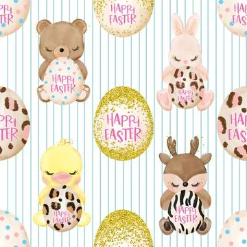 Seamless repeating pattern celebrating festive easter during spring Stock Illustration
