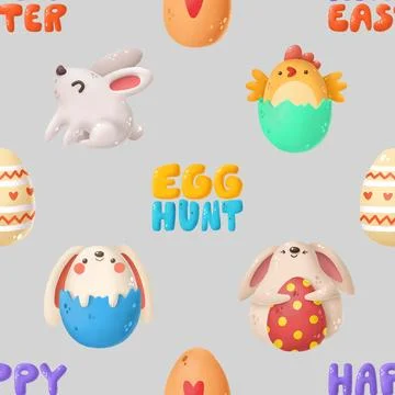 Seamless repeating pattern celebrating festive easter during spring Stock Illustration