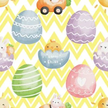 Seamless repeating pattern celebrating festive easter during spring Stock Illustration