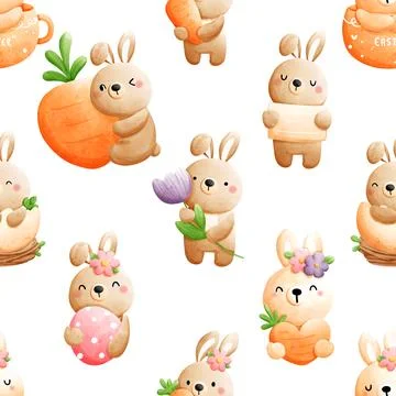 Seamless repeating pattern celebrating festive easter during spring Stockillustratie