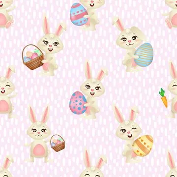 Seamless repeating pattern celebrating festive easter during spring Stock Illustration
