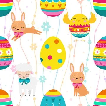 Seamless repeating pattern celebrating festive easter during spring Stock Illustration
