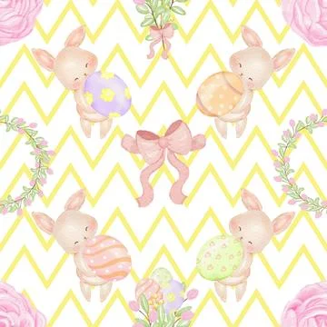 Seamless repeating pattern celebrating festive easter during spring Stock Illustration
