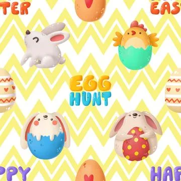 Seamless repeating pattern celebrating festive easter during spring Stock Illustration