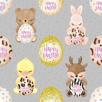 Seamless repeating pattern celebrating festive easter during spring 스톡 일러스트