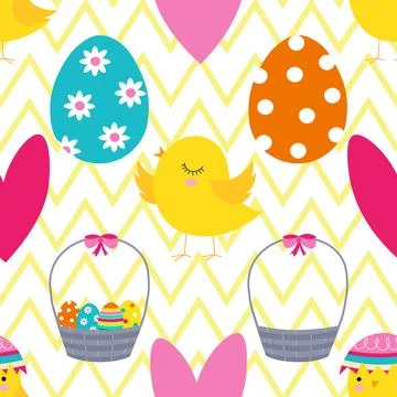 Seamless repeating pattern celebrating festive easter during spring 스톡 일러스트