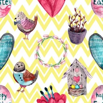 Seamless repeating pattern celebrating festive easter during spring Stock Illustration