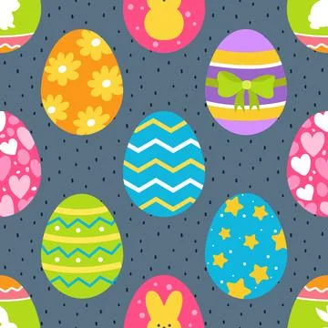 Seamless repeating pattern celebrating festive easter during spring Stock Illustration