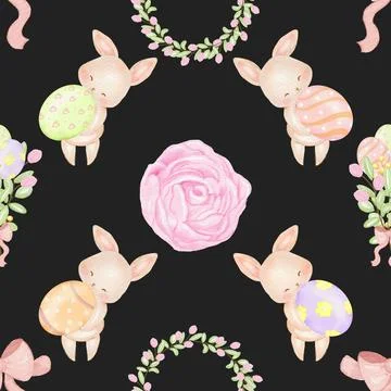 Seamless repeating pattern celebrating festive easter during spring Stock Illustration