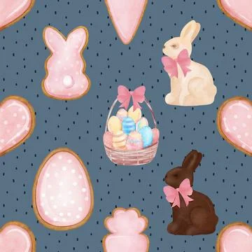 Seamless repeating pattern celebrating festive easter during spring 스톡 일러스트