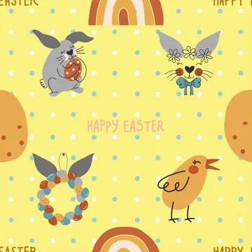 Seamless repeating pattern celebrating festive easter during spring Stock Illustration
