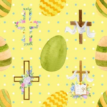 Seamless repeating pattern celebrating festive easter during spring Stock Illustration