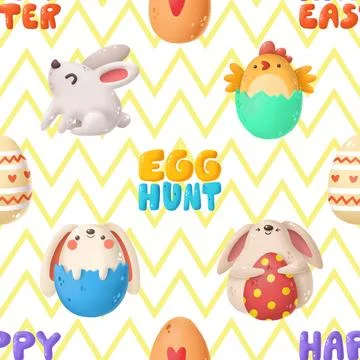 Seamless repeating pattern celebrating festive easter during spring Illustrazione stock