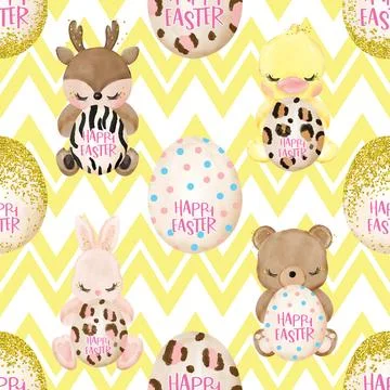 Seamless repeating pattern celebrating festive easter during spring Stock Illustration