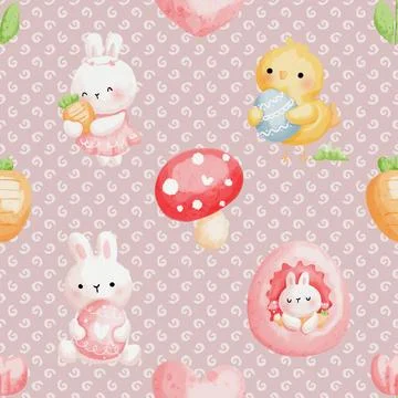 Seamless repeating pattern celebrating festive easter during spring Stock Illustration