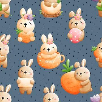 Seamless repeating pattern celebrating festive easter during spring 스톡 일러스트