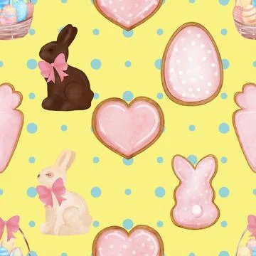 Seamless repeating pattern celebrating festive easter during spring 스톡 일러스트
