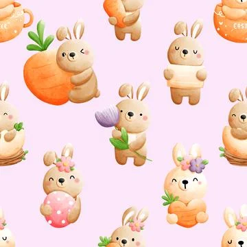 Seamless repeating pattern celebrating festive easter during spring 스톡 일러스트