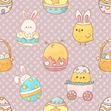 Seamless repeating pattern celebrating festive easter during spring Stock Illustration