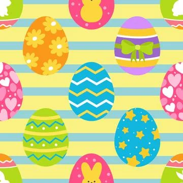 Seamless repeating pattern celebrating festive easter during spring 스톡 일러스트