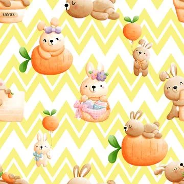 Seamless repeating pattern celebrating festive easter during spring Stock Illustration