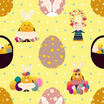 Seamless repeating pattern celebrating festive easter during spring Illustrazione stock