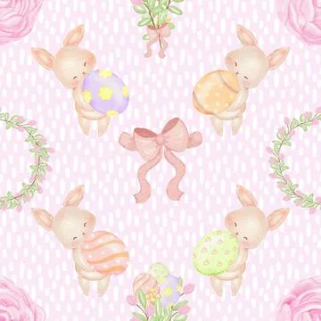 Seamless repeating pattern celebrating festive easter during spring イラスト素材