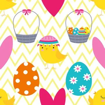 Seamless repeating pattern celebrating festive easter during spring Stock Illustration