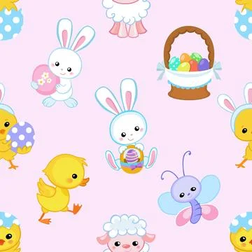 Seamless repeating pattern celebrating festive easter during spring Illustrazione stock