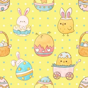 Seamless repeating pattern celebrating festive easter during spring Stock Illustration