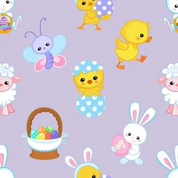 Seamless repeating pattern celebrating festive easter during spring Illustrazione stock