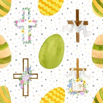 Seamless repeating pattern celebrating festive easter during spring Stock Illustration