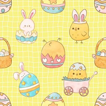 Seamless repeating pattern celebrating festive easter during spring 스톡 일러스트