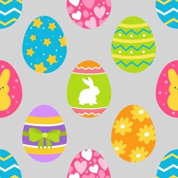 Seamless repeating pattern celebrating festive easter during spring Stock Illustration