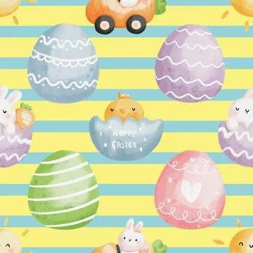 Seamless repeating pattern celebrating festive easter during spring Stock Illustration