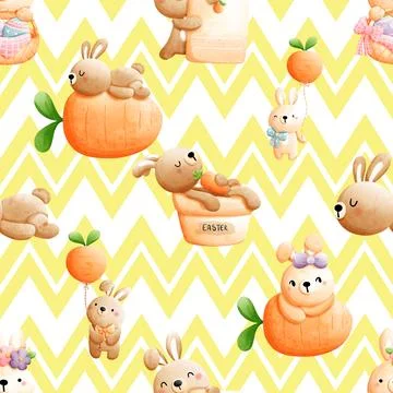 Seamless repeating pattern celebrating festive easter during spring Stock Illustration