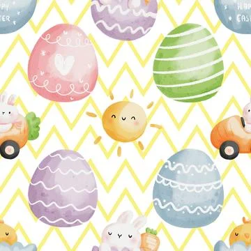 Seamless repeating pattern celebrating festive easter during spring 스톡 일러스트