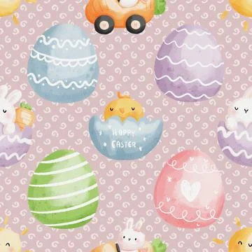 Seamless repeating pattern celebrating festive easter during spring イラスト素材