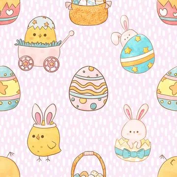 Seamless repeating pattern celebrating festive easter during spring Stock Illustration