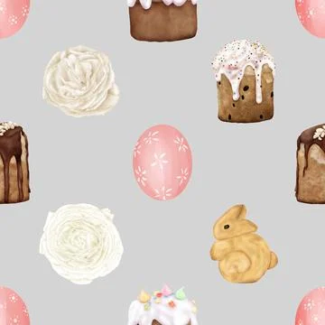 Seamless repeating pattern celebrating festive easter during spring 스톡 일러스트
