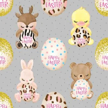 Seamless repeating pattern celebrating festive easter during spring Stock Illustration