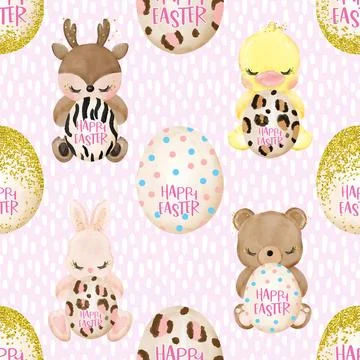 Seamless repeating pattern celebrating festive easter during spring 스톡 일러스트