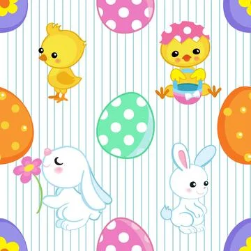 Seamless repeating pattern celebrating festive easter during spring Stock Illustration