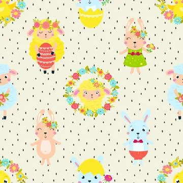 Seamless repeating pattern celebrating festive easter during spring Illustrazione stock