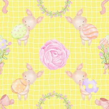 Seamless repeating pattern celebrating festive easter during spring イラスト素材