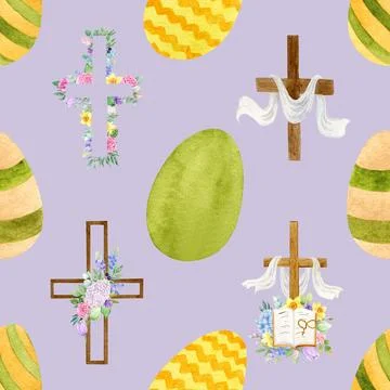 Seamless repeating pattern celebrating festive easter during spring Stock Illustration